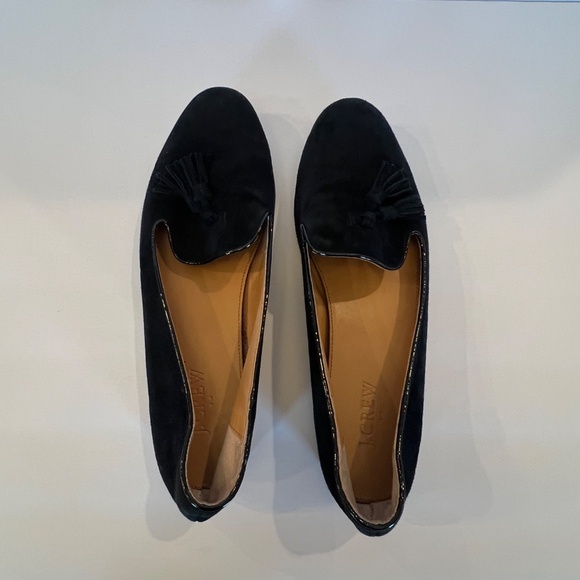 J. Crew Black Velvet Tassel Loafers, Preppy, Academia, Old Money, Size 9 - Picture 5 of 11